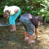 Children looking for slagstones - Carnic Alps Geopark